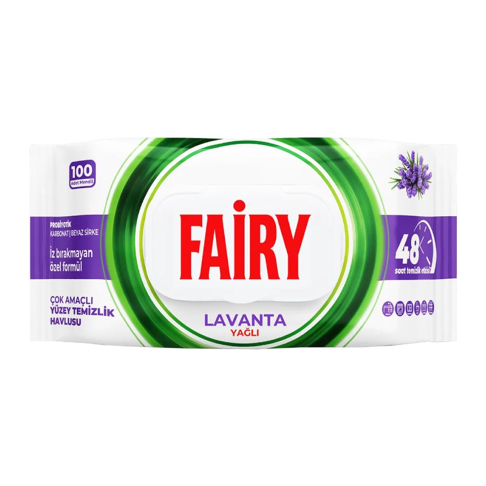 دستمال پاک کننده سطوح فیری ۱۰۰ برگی رایحه لوندر | Fairy Lavender