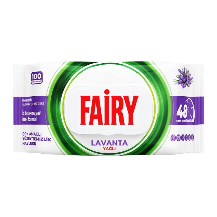 دستمال پاک کننده سطوح فیری ۱۰۰ برگی رایحه لوندر | Fairy Lavender