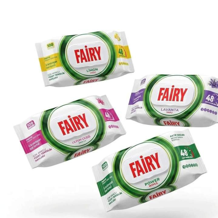 دستمال پاک کننده سطوح فیری ۱۰۰ برگی رایحه لوندر | Fairy Lavender