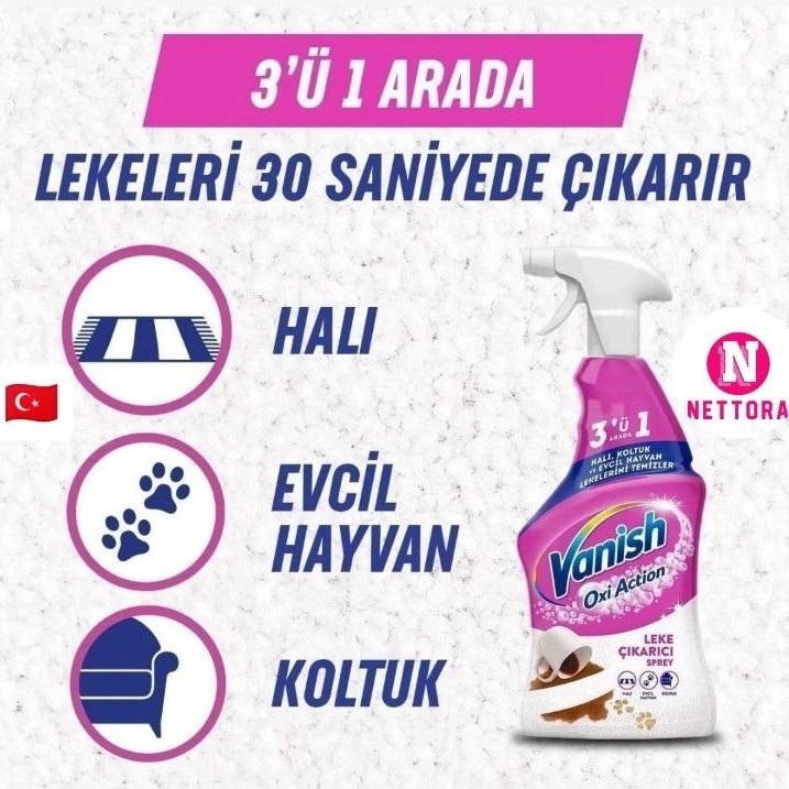 اسپری لکهبر ونیش Oxi Action مبل و فرش ۵۰۰ میل ساخت ترکیه