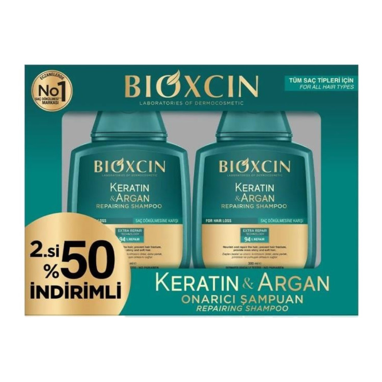 شامپو کراتین بیوکسین ضد ریزش مو ۳۰۰ میل | Bioxcin تولید کشور ترکیه